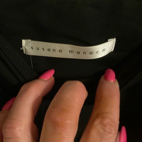 *NWT Susana Monaco Black Above Knee Black Eleanora Dress- SZ LG - Picture 14 of 16